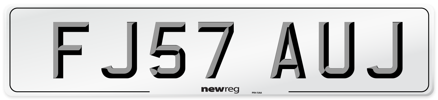 FJ57 AUJ Number Plate from New Reg